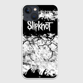 Чехол для iPhone 13 с принтом Надпись Слипкнот Рок Группа ЧБ | Slipknot в Новосибирске,  |  | grunge | logo | metal | music | rock | slipknot | брызги | гранж | группа | капли | козел | краски | логотип | металл | музыка | надпись | полосы | потертости | рок | слипкнот | точки | трещины | узор | цифры