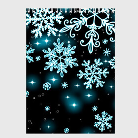 Скетчбук с принтом Космические снежинки в Новосибирске, 100% бумага
 | 48 листов, плотность листов — 100 г/м2, плотность картонной обложки — 250 г/м2. Листы скреплены сверху удобной пружинной спиралью | christmas | happy new year | merry christmas | neon | new year | snow | snowflakes | winter | декабрь | звезды | зима | зимний орнамент | зимний узор | зимняя ночь | неоновый | новогодний принт | новогодняя ночь | новый год | ночь | подарок