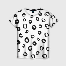 Женская футболка 3D с принтом Леопардовый окрас в Новосибирске, 100% полиэфир ( синтетическое хлопкоподобное полотно) | прямой крой, круглый вырез горловины, длина до линии бедер | дизайнерский | животные | леопард | паттерн | полный принт | тренд | фул