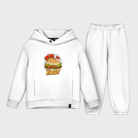 Детский костюм хлопок Oversize с принтом Королевский бургер в Новосибирске,  |  | булочка | бургер | гамбургер | иллюстрация | корона | котлета | макдак | чизбургер