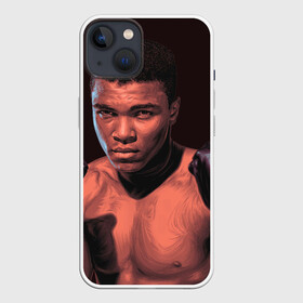 Чехол для iPhone 13 с принтом Перед боем в Новосибирске,  |  | box | muhammad ali | sport | sports | sportsmen | бокс | легенда | мухаммад али | мухаммед али | спорт | спортсмен