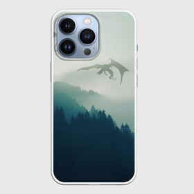 Чехол для iPhone 13 Pro с принтом ДРАКОНЫ НАД ЛЕСОМ   DRAGON в Новосибирске,  |  | dovahkiin | dragon | dragonborn | forest | fus ro dah | skyrim | tes | the elder scrolls skyrim | докавин | драгонборн | драконы | лес | природа | скайрим