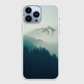 Чехол для iPhone 13 Pro Max с принтом ДРАКОНЫ НАД ЛЕСОМ   DRAGON в Новосибирске,  |  | Тематика изображения на принте: dovahkiin | dragon | dragonborn | forest | fus ro dah | skyrim | tes | the elder scrolls skyrim | докавин | драгонборн | драконы | лес | природа | скайрим