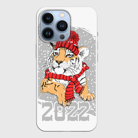 Чехол для iPhone 13 Pro с принтом Тигр в красной шапке в Новосибирске,  |  | 2022 | beast | merry christmas | new year | predator | proud tiger | red hat | scarf | snow | winter | year of the tiger | год тигра | гордый тигр | зверь | зима | красная шапка | новый год | снег | хищник | шарф