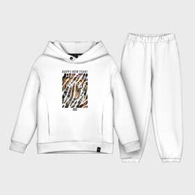 Детский костюм хлопок Oversize с принтом Happy New Year Tiger в Новосибирске,  |  | 2022 | amur tiger | beast | happy new year | merry christmas | new year | predator | stern look | year of the tiger | амурский тигр | год тигра | зверь | новый год | суровый взгляд | хищник