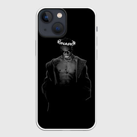 Чехол для iPhone 13 mini с принтом Travis in black в Новосибирске,  |  | hip hop | rap | rep | travis scott | исполнители | исполнитель | музыка | реп | трвис скотт | тревис скотт