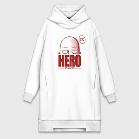 Платье-худи хлопок с принтом HERO ok One Punch Man в Новосибирске,  |  | Тематика изображения на принте: charanko | hagemanto | one punch man | saitama | sensei | аниме | ван панч мен | ванпанчмен | лысый плащ | манга | сайтама | сильнейший человек | учитель | чаранко | человек одинудар | человек одного удара