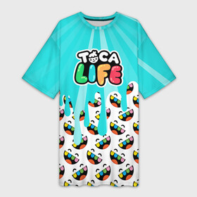 Платье-футболка 3D с принтом TOGA LIFE в Новосибирске,  |  | game | toca life world | toga life | жизнь тоги | игра | тока | тока жизнь