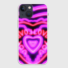 Чехол для iPhone 13 mini с принтом Lover love в Новосибирске,  |  | love | love you | lover | люблю | любовь | розовое сердце | сердечко | сердце