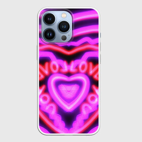 Чехол для iPhone 13 Pro с принтом Lover love в Новосибирске,  |  | love | love you | lover | люблю | любовь | розовое сердце | сердечко | сердце