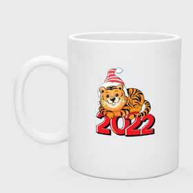 Кружка керамическая с принтом Тигр Новый год 2022 в Новосибирске, керамика | объем — 330 мл, диаметр — 80 мм. Принт наносится на бока кружки, можно сделать два разных изображения | 2022 | год тигра | новый год | новый год 2022 | символ года | тигр | тигренок | тигрица | тигры
