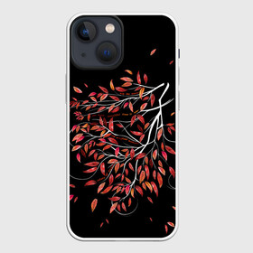 Чехол для iPhone 13 mini с принтом КРАСНЫЕ АКВАРЕЛЬНЫЕ ЛИСТЬЯ в Новосибирске,  |  | красивое | листья | осенняя природа | осень | яркое