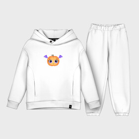 Детский костюм хлопок Oversize с принтом маленькая тыква в Новосибирске,  |  | baby | big | cute | eyes | halloween | monster | pumpkin | small | wings | большие | глаза | детское | крылья | маленькая | милый | монстр | тыква | хэллоуин