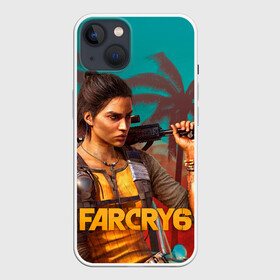 Чехол для iPhone 13 с принтом Far Cry Dani Rojas в Новосибирске,  |  | Тематика изображения на принте: art | cry | dani | far | game | gun | rojas | shooter | арт | дани | закат | край | машина | оружие | пальмы | рохас | фар | шутер