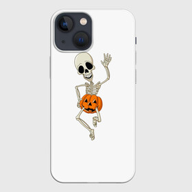 Чехол для iPhone 13 mini с принтом скелет в тыкве в Новосибирске,  |  | bones | gesture | halloween | joy | monster | pumpkin | run | shame | skeleton | smile | бег | в | жест | кости | монстр | радость | скелет | стыд | тыква | тыкве | улыбка | хэллоуин | чудовище