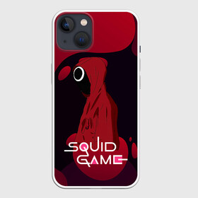 Чехол для iPhone 13 с принтом Игра в кальмара Red   Black в Новосибирске,  |  | Тематика изображения на принте: among us | squid game | выживание | игра в кальмара | кальмар | корейский | корея | хван чжун хо | чо сан