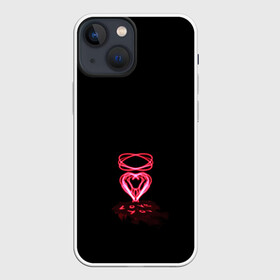 Чехол для iPhone 13 mini с принтом Плавленное сердце в Новосибирске,  |  | люблю | люблю тебя | любовь | неоновое сердце | розовое сердечко | розовое сердце | сердце | я тебя люблю