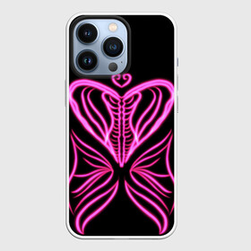 Чехол для iPhone 13 Pro с принтом Бабочка любви в Новосибирске,  |  | бабочка | люблю | любовь | рёбра | розовое сердечко | розовое сердце | сердечко | сердце