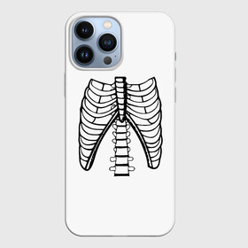 Чехол для iPhone 13 Pro Max с принтом ребра скелета в Новосибирске,  |  | Тематика изображения на принте: anatomy | bones | cell | chest | death | disks | halloween | open | ribs | skeleton | spine | анатомия | грудная | диски | клетка | кости | открытая | позвоночник | ребра | скелет | хэллоуин