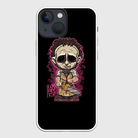 Чехол для iPhone 13 mini с принтом кожаное лицо в Новосибирске,  |  | blood | chainsaw | evil | face | fear | halloween | human | hunter | leather | murderer | of | on | people | бензопила | зло | кожаное | кровь | лицо | людей | на | охотник | хэллоуин | человек