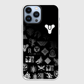 Чехол для iPhone 13 Pro Max с принтом DESTINY LOGOBOMBING в Новосибирске,  |  | Тематика изображения на принте: bungie | cayde 6 | cyd6 | destiny | destiny 2 | forsaken | gambit | hunter | titan | warlock | банги | варлок | габмит | дестини | дестини 2 | зур | кейд | кейд 6 | отвергнутые | охотник | титан | туз