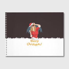 Альбом для рисования с принтом Снегурка (Merry Christmas) в Новосибирске, 100% бумага
 | матовая бумага, плотность 200 мг. | Тематика изображения на принте: christmas | merry christmas | santa claus | дед мороз | ёлка | зима | мороз | новый год | подарок | праздник | рождество | с новым годом | санта клаус | снегурочка | снежинки