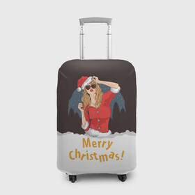 Чехол для чемодана 3D с принтом Снегурка (Merry Christmas) в Новосибирске, 86% полиэфир, 14% спандекс | двустороннее нанесение принта, прорези для ручек и колес | christmas | merry christmas | santa claus | дед мороз | ёлка | зима | мороз | новый год | подарок | праздник | рождество | с новым годом | санта клаус | снегурочка | снежинки