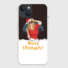 Чехол для iPhone 13 с принтом Снегурка (Merry Christmas) в Новосибирске,  |  | christmas | merry christmas | santa claus | дед мороз | ёлка | зима | мороз | новый год | подарок | праздник | рождество | с новым годом | санта клаус | снегурочка | снежинки