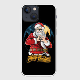 Чехол для iPhone 13 mini с принтом Дед Мороз с Любовью в Новосибирске,  |  | christmas | merry christmas | santa claus | дед мороз | ёлка | зима | мороз | новый год | подарок | праздник | рождество | с новым годом | санта клаус | снегурочка | снежинки