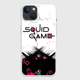 Чехол для iPhone 13 с принтом SQUID GAME | ИГРА В КАЛЬМАРА, в Новосибирске,  |  | 001 | 067 | 199 | 456 | squid game | злодей | игра | игра в кальмара | кальмары | люди в масках | на выживания | отряд стражей | сериал