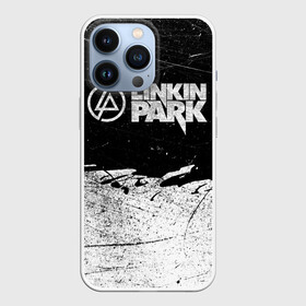 Чехол для iPhone 13 Pro с принтом Линкин Парк Лого Рок ЧБ | Linkin Park Rock в Новосибирске,  |  | album | bennington | chester | green | grunge | linkin park | mike | music | rock | shinoda | style | альбом | беннингтон | гитара | гранж | линкин парк | логотип | музыка | надпись | певец | полосы | потертости | рок | честер | шинода