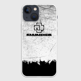 Чехол для iPhone 13 mini с принтом Рамштайн ЧБ Гранж | Rammstein Rock в Новосибирске,  |  | album | grunge | music | rammstein | rock | style | альбом | германия | гитара | гранж | лейбл | линдеманн | логотип | музыка | надпись | немецкий | певец | потертости | рамштайн | рок | тиль