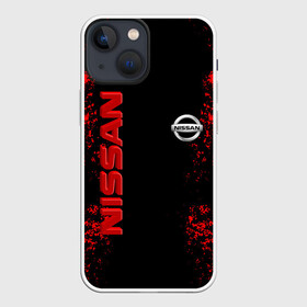Чехол для iPhone 13 mini с принтом NISSAN RED в Новосибирске,  |  | nissan | авто | автомобиль | логотип | марка | машина | надпись | нисан | текстура