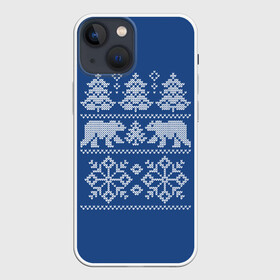 Чехол для iPhone 13 mini с принтом Север в Новосибирске,  |  | merry christmas | santa claus | алатырь | бабушкин свитер | белые медведи | вышиванка | новый год | обережная вышивка | орнамент | свитер | свитер с оленями | северные медведи | северные узоры | снежинки | узоры