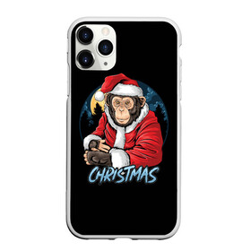 Чехол для iPhone 11 Pro Max матовый с принтом CHRISTMAS (обезьяна) в Новосибирске, Силикон |  | chimpanzee | christmas | gorilla | merry christmas | monkey | santa claus | бигфут | гамадрил | гиббон | год обе | горилла | дед мороз | ёлка | животное | зверь | мартышка | новый год | обезьяна | орангутан | подарок | праздник