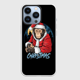 Чехол для iPhone 13 Pro с принтом CHRISTMAS (обезьяна) в Новосибирске,  |  | chimpanzee | christmas | gorilla | merry christmas | monkey | santa claus | бигфут | гамадрил | гиббон | год обе | горилла | дед мороз | ёлка | животное | зверь | мартышка | новый год | обезьяна | орангутан | подарок | праздник