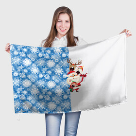 Флаг 3D с принтом Подарок от Санты в Новосибирске, 100% полиэстер | плотность ткани — 95 г/м2, размер — 67 х 109 см. Принт наносится с одной стороны | christmas | merry christmas | santa claus | гном | дед мороз | ёлка | зима | мороз | новый год | олень | подарок | праздник | рождество | с новым годом | санта клаус | снеговик | снегурочка | снежинки