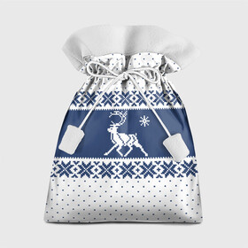 Подарочный 3D мешок с принтом Северный Олень (звезда) в Новосибирске, 100% полиэстер | Размер: 29*39 см | merry christmas | алатырь | бабушкин свитер | ёлка | животное | зверь | лось | новый год | обережная вышивка | олень | орнамент | охота | подарок | рогач | рождество | свитер | свитер с оленями