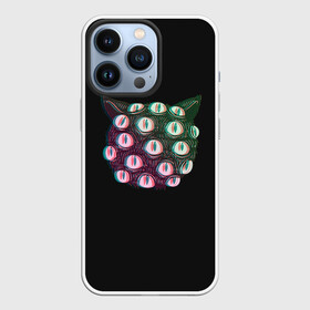 Чехол для iPhone 13 Pro с принтом Космический Кот Монстр в Новосибирске,  |  | aliens | cat | eye | eyes | ghost | halloween | illusion | monster | mystic | space | ufo | глаз | глаза | иллюзия | космический | кот | кошка | мистика | монстр | нло | призрак | пришельцы | хэллоуин