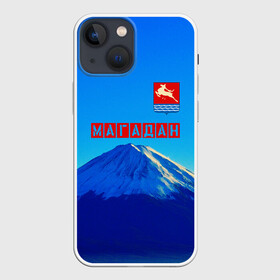 Чехол для iPhone 13 mini с принтом Магадан | герб в Новосибирске,  |  | magadan | герб магадана | магадан | север | сопки