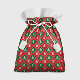 Подарочный 3D мешок с принтом Ёлочки (красно зелёные) в Новосибирске, 100% полиэстер | Размер: 29*39 см | merry christmas | бабушкин свитер | дед мороз | ёлка | елочные шары | новогодний подарок | новый год | подарок | природа | рождество | свитер | свитер с ёлками | снежинки