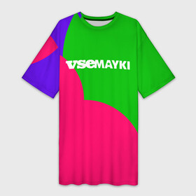 Платье-футболка 3D с принтом VseMayki Logo в Новосибирске,  |  | vse mayki | vsemayki | все майки | всемайки | лого | майки