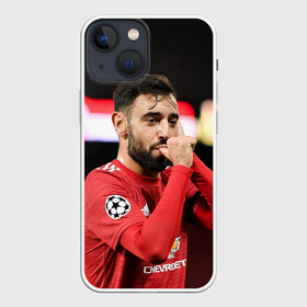 Чехол для iPhone 13 mini с принтом Бруну Фернандеш, МЮ в Новосибирске,  |  | bruno | fernandes | football | manchester united | бруну фернандеш | домашняя | манчестер юнайтед | фернандеш | форма | футбол