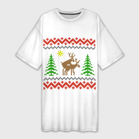 Платье-футболка 3D с принтом Олени (sexy) в Новосибирске,  |  | Тематика изображения на принте: love | playboy | вышиванка | вышивка крестом | для влюбленных | любовь | неприличные олени | новогодние олени | олени | орнамент | плейбой | прикол | рождественские олени | свитер с оленями | се