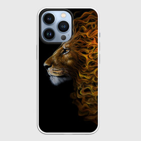 Чехол для iPhone 13 Pro с принтом ПЛАМЕННЫЙ ЛЕВ в Новосибирске,  |  | fire | flame | king | lion | вожак | голова | животные | звери | кошки | лев | огонь | пламя | царь