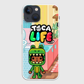 Чехол для iPhone 13 mini с принтом Toca Boca | Тока бока костюм крокодила в Новосибирске,  |  | toca boca | детская игра | дружба | игра | лого | логотип | персонажи | прикоснуться ко рту | руки | тока бока