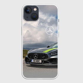 Чехол для iPhone 13 с принтом Mercedes V8 Biturbo Racing Team AMG в Новосибирске,  |  | car | germany | mercedes | motorsport | nature | power | prestige | racing | team | автомобиль | автоспорт | германия | гонка | мерседес | мощь | престиж | природа