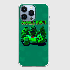 Чехол для iPhone 13 Pro с принтом Операция над Крипером | Майнкрафт в Новосибирске,  |  | Тематика изображения на принте: craft | creep | creeper | keeper | mine | minecraft | бесшумный мобкамикадзе | блоки | добывать | зелёное четырёхногое существо | зелёный | компьютерная игра | крафт | крипер | кубики | майн | майнкрафт | манкрафт