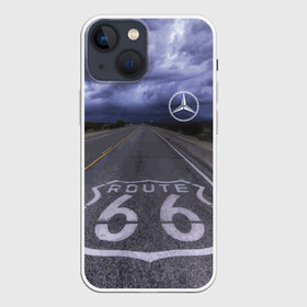 Чехол для iPhone 13 mini с принтом Мерседес, трасса 66 в Новосибирске,  |  | mercedes | nature | road | route | sky | speed | дорога | мерседес | небо | природа | скорость | трасса 66 | шоссе