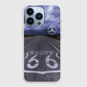 Чехол для iPhone 13 Pro с принтом Мерседес, трасса 66 в Новосибирске,  |  | mercedes | nature | road | route | sky | speed | дорога | мерседес | небо | природа | скорость | трасса 66 | шоссе